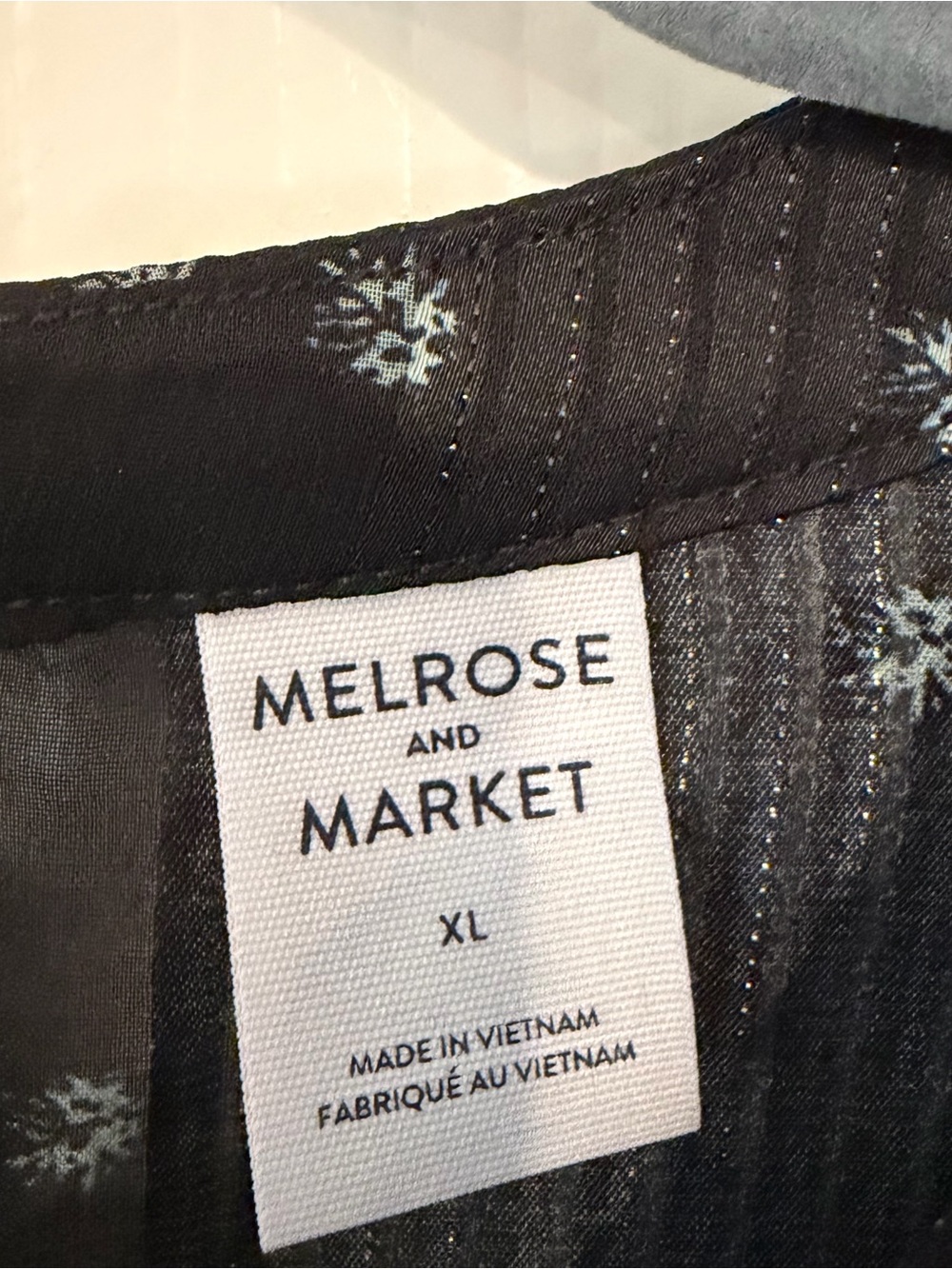 Melrose and Market Black Sheer Smocked-Waist Peplum Blouse - Picture 3 of 3